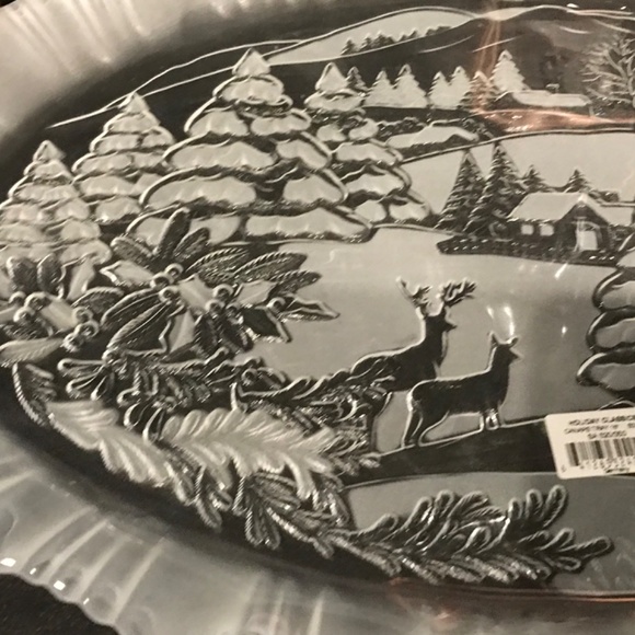 Mikasa “Rare” Chrystal Holiday Winter Dreams  Large 18” Canapé platter NEW $35 - Picture 5 of 9